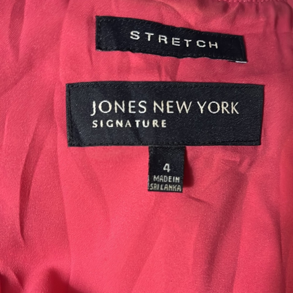 JONES NEW YORK Signature Stretch  Pink White & Red Sleeveless Dress NWOT - Picture 10 of 11